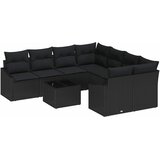  Set sofe 9 kom. Crna poliratan 233,5 x 234 x 85 cm | shoptok.hr