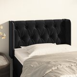  Uzglavlje s ušima crno 83x16x78/88 cm baršunasto | shoptok.hr