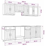  Set kuhinjskih elementa od 8 dijelova "Kalmar" izrađeno drvo | shoptok.hr