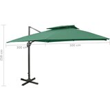  Konzolni vrtni suncobran s dvostrukim vrhom 300 x 300 cm zeleni | shoptok.hr