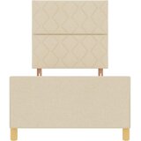  Krevetna konstrukcija s uzglavljem Krema 90 x 190 cm tkanina | shoptok.hr
