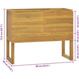  Kupaonski ormarić 90 x 40 x 75,5 cm od masivne tikovine | Eponuda.ba