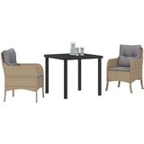  Set za objedovanje od 3 dijela s jastucima bež poli ratan | shoptok.hr