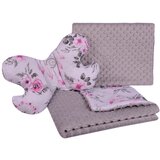 Medi Partners Quilt set with a stroller pillow + butterfly - dream catchers with flowers + gray minky | ePonuda.com