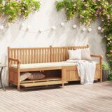 vidaXL Parkovna Shramba Klop Rjava 228 x 60 x 90 cm Trdna tikovina u