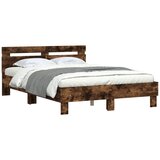  Okvir za krevet s uzglavljem boja hrasta 135x190 cm drveni | shoptok.hr