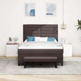  Vzmetnica z okvirjem in klopjo Temno rjava 160x200 cm Tkanina, (22082728) | Shoptok.si