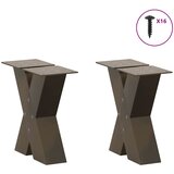  Noge za klub stolić u obliku slova X, 2 kom, prirodni čelik, 30 x (30-31) cm, čelik | shoptok.hr