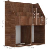 vidaXL Otroško stojalo za revije rjav hrast 71x30x78,5 cm inženir. les Cene
