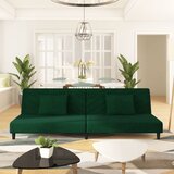  The Living Store Kavč dvosed z ležiščem in dvema blazinama temno zelen žamet - Raztegljiv Kavč, (21447916) | Shoptok.si