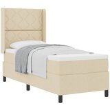  Krevet s opruga kutije s jastukom Krema 190 x 90 cm tkanina | shoptok.hr