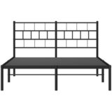  Metalni okvir za krevet s uzglavljem crni 140x190 cm | shoptok.hr