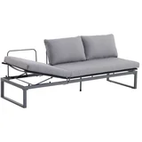 Lounge zofa Maja (198 x 63 x 31,5 cm, prašno barvano jeklo, vključno z blazinami)