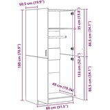  Ormar crni 80 x 52 x 180 cm od konstruiranog drva | shoptok.hr