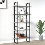 The Living Store Knjižna omara 5-nadstropna siva sonoma 80x30x175 cm inžen. les - Knjižna Omara, (21437035) Cene