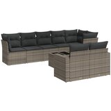 Maison Chic Seti vrtnega pohištva - Vrtna garnitura - Vrtni pohištvo set 9-delna z blazinami siv poli ratan, (21807644) | Shoptok.si