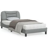 vidaXL Posteljni okvir z vzglavjem svetlo siv 90x190 cm blago | Shoptok.si