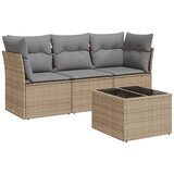  4-dijelni set vrtnih sofa s jastucima bež od poliratana | shoptok.hr