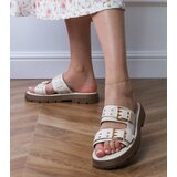 Gemre Beige flat sandals with buckles on straps Liluna | shoptok.hr