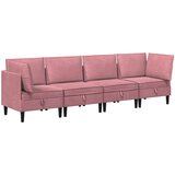  Set namještaja za dnevni boravak 4 pcs Ružičasta Baršun | shoptok.hr