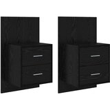 vidaXL Stenska nočna omarica 2 pcs Črna Orehovina 48,5 x 32,5 x 80 cm, (5000091700) | Shoptok.si