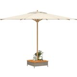  Pokrov za podstavek za senčnik siv 70x70x25 cm ratan in akacija | Shoptok.si
