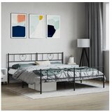 vidaXL Metalni okvir kreveta uzglavlje i podnožje crni 200x200 cm Cijene