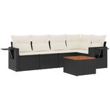 vidaXL 6-dijelni set vrtnih sofa s jastucima crni od poliratana | shoptok.hr