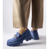Gemre Blue moccasins with rhinestones Macario | Shoptok.si