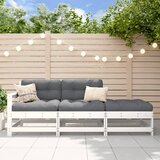 The Living Store Vrtna sedežna garnitura 3-delna z blazinami bel trden les - Vrtna Sedežna Garnitura, (21481874) | Shoptok.si