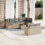  10-dijelni set vrtnih sofa s jastucima bež od poliratana | shoptok.hr