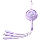 Joyroom 3v1 Barvita serija USB-A v USB-C / iPhone Lightning / izvlečni kabel microUSB 1 m vijoličen, (21091029) | Shoptok.si