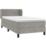 Box spring krevet s madracem svjetlosivi 90x190 cm baršunasti | shoptok.hr