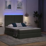  Krevet S LED lampica s pohranom Tamno siva 140 x 190 cm tkanina | shoptok.hr