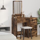 vidaXL Dimljeni hrast Drvo 50 x 41 x 140 cm Ogledalo Toaletni stol Cijene