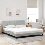 Krevet s madracem Hanko svjetlosivi 180x200 cm baršunasti | Eponuda.com