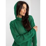 Fashion Hunters Green openwork summer sweater with hood | shoptok.hr