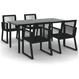  5-dijelni vrtni blagovaonski set od PVC ratana crni Crna Dužina stola 160 cm | shoptok.hr