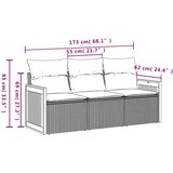 vidaXL 3-dijelni set vrtnih sofa od poliratana s jastucima bež | shoptok.hr
