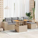  6-dijelni set vrtnih sofa s jastucima bež od poliratana | shoptok.hr