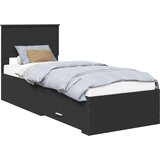  Krevetna konstrukcija s ladicama Crna i srebrna 75 x 190 cm | Eponuda.com