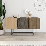 Marckeric Smeđa/u prirodnoj boji niska komoda u dekoru hrasta 150x80 cm Titan – | shoptok.hr