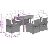  7-dijelni vrtni blagovaonski set sivi od poliratana Siva 150 cm table length | shoptok.hr