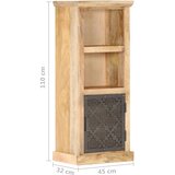  Visoka komoda s vratima 45 x 32 x 110 cm od masivnog drva manga | shoptok.hr