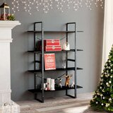 vidaXL ormarić za knjige s 4 razine crni 100 x 30 x 140 cm od iverice | shoptok.hr