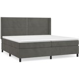 The Living Store Box spring postelja z vzmetnico temno siva 200x200 cm žamet - Box Spring Postelja, (21491546) | Shoptok.si