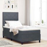 vidaXL Box Spring Krevet s Madracem Tamno Siva 100x200 cm Baršun | shoptok.hr
