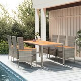  7-dijelni vrtni blagovaonski set sivi od poliratana | shoptok.hr