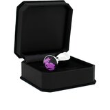 Rimba XS - ljubičasti kamen, metalni analni dildo (srebrni) | shoptok.hr