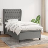 The Living Store Box spring postelja z vzmetnico temno siva 90x200 cm blago - Box Spring Postelja, (21516595) Cene